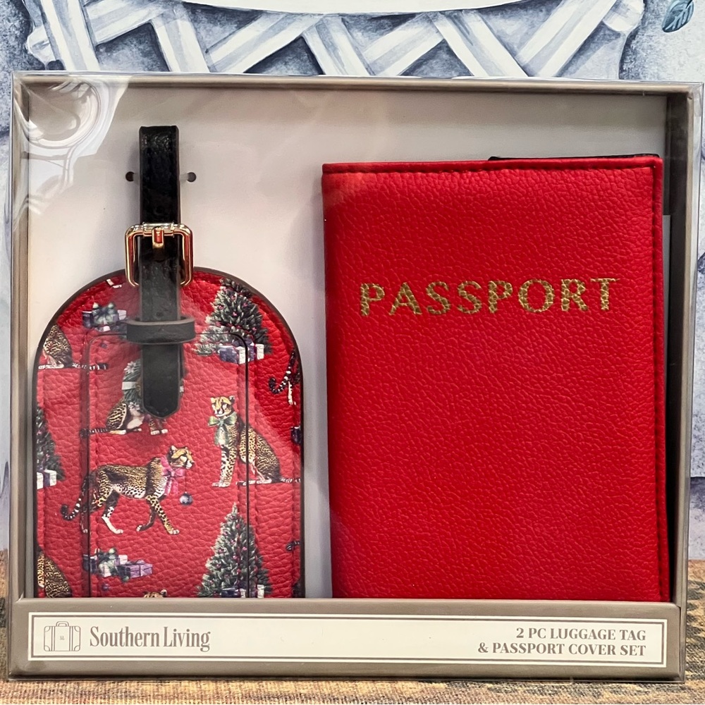 Southern Living Matching Passport and Luggage Tag NEW IN BOX